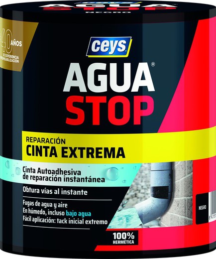 Agua Stop Cinta Extrema Instantanea Negra 10cms x 1.5mts