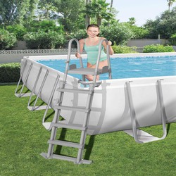 Piscina Desmontable Rectangular 400x211x81 cms con depuradora Mod: Steel  Pro — Ferretería Luma