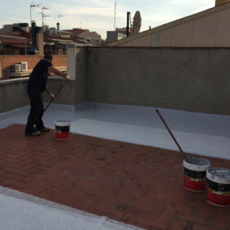 Pintura de Caucho con Fibras AntiHumedades: pintura impermeabilizante para  fachadas, terrazas, tejados Envase kilos 20 kgs Color Gris
