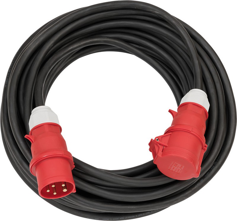 50 m, H05RR-F 3G1,5, IP44 en exteriores AS Schwabe 60265 Cable alargador eléctrico de goma color rojo 