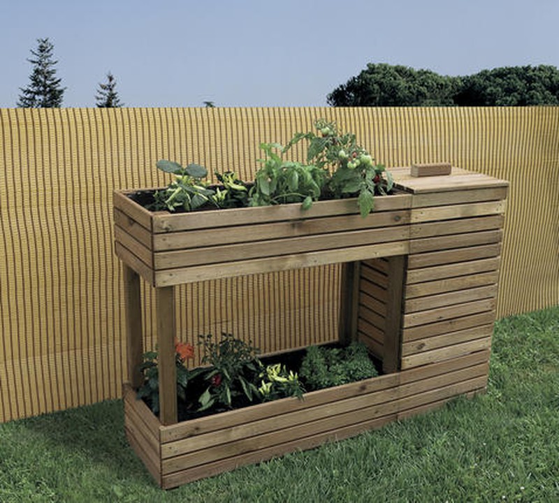 Jardinera - Compostador de madera de pino Egan compostadora