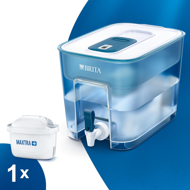 Brita Dispensador de filtro de agua XL para grifo y agua potable con 1  filtro estándar, dura 2 meses, capacidad de 27 tazas, sin BPA, gris, gris