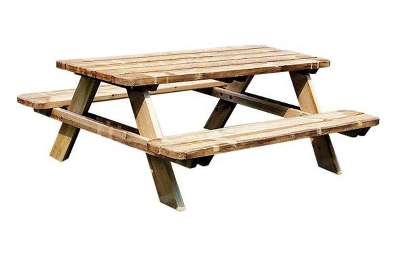 Mesa Picnic en madera teca para exterior 180 cm x 150 cm