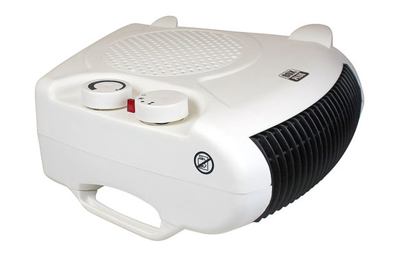 Calefactor de aire doble posición (1.000 W - 2.000 W, Blanco, 25 x 12,5 x  25 cm)