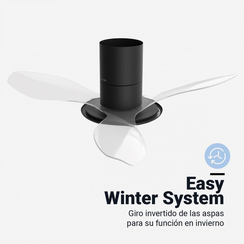 Ventilador de techo Flusso con lámpara LED, negro